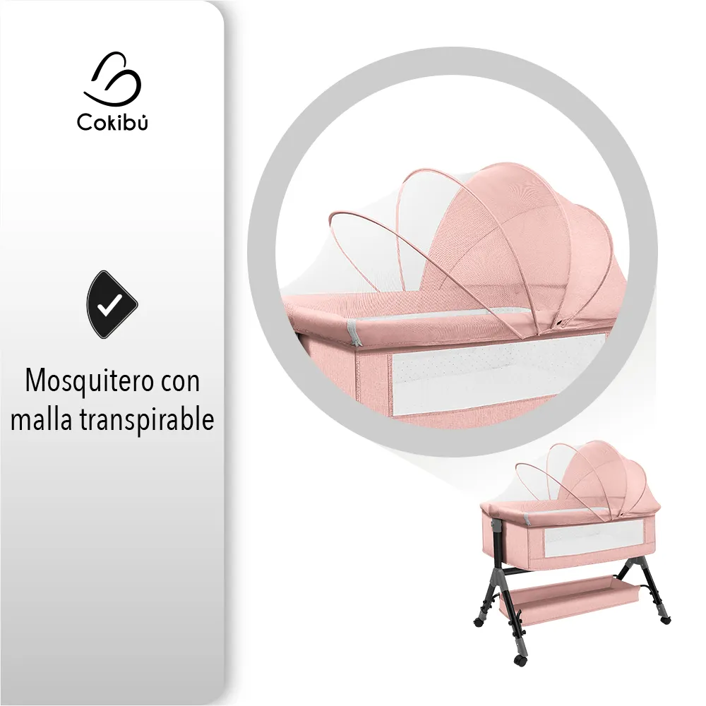 Vista 2 de CUNA COLECHO CON COLCHONETA PARA BEBE GRIS